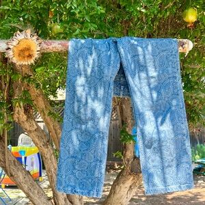 The Ragged Priest Blue Paisley Women's Boot Cut Jeans